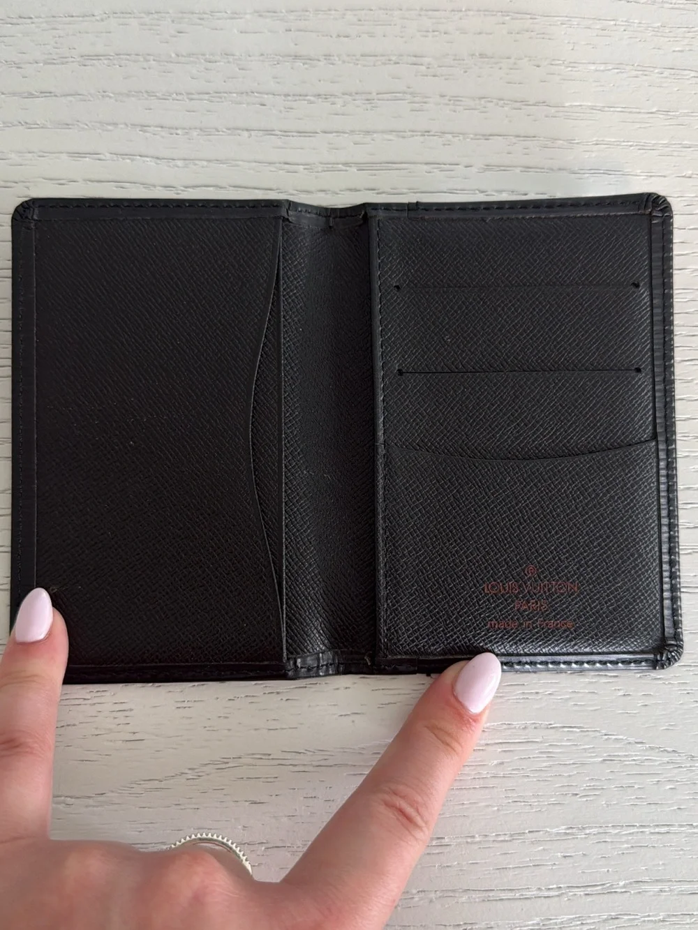 Louis Vuitton Black Compact Pocket Organizer Bi-Fold Wallet